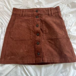 American eagle brown corduroy skirt size 00